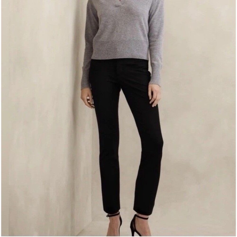 NWT Banana Republic Black Comfort Stretch Sloan Slim Pants 8P s/988582 $90
